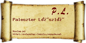 Paleszter László névjegykártya